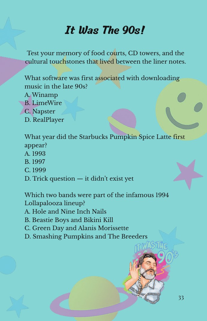 It Was The 90s! quiz from Shamala Hamala, Fall 2025, page 33